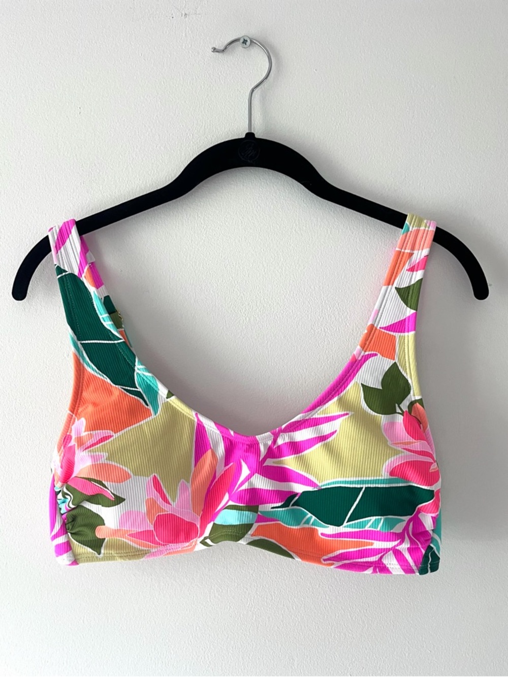 xhilaration Tropical Floral Print Scoop Neck Bikini Top